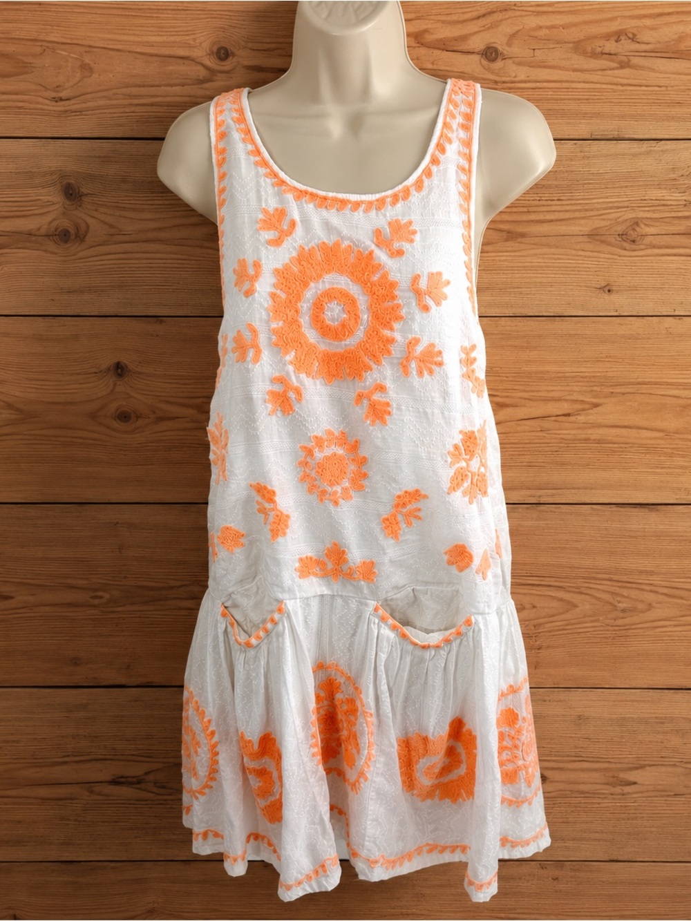 Urban Outfitters Embroidered Sleeveless White Boho Festival Dress - Picture 3 of 10